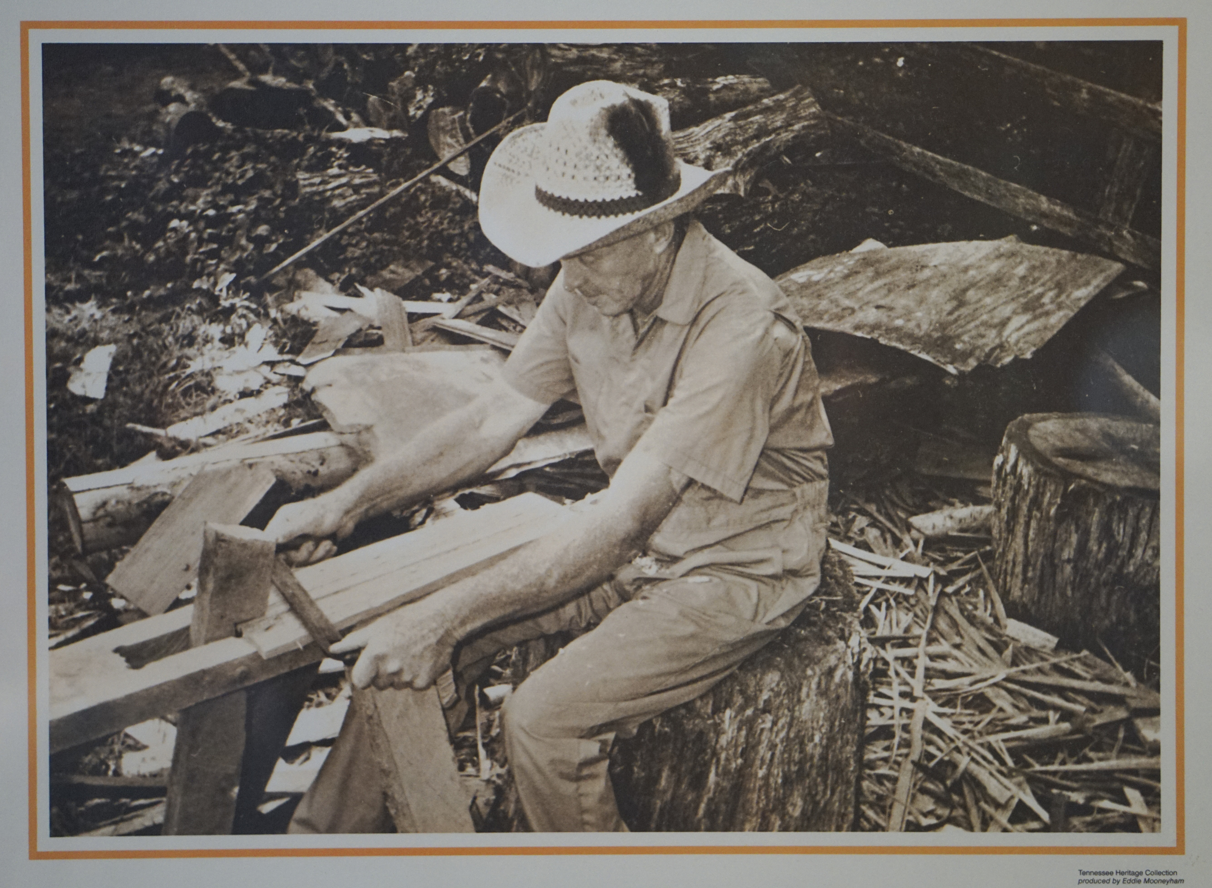 Staff Photo by Dan Henry / The Chattanooga Times Free Press- 11/25/15. In this photo, Nadean Kell's late husband, Thaxton Kell, is shown working with wood the old-fashioned way. Mr. Kell built scale replicas of structures that were present in the Sequatchie Valley and surrounding areas when he was younger.