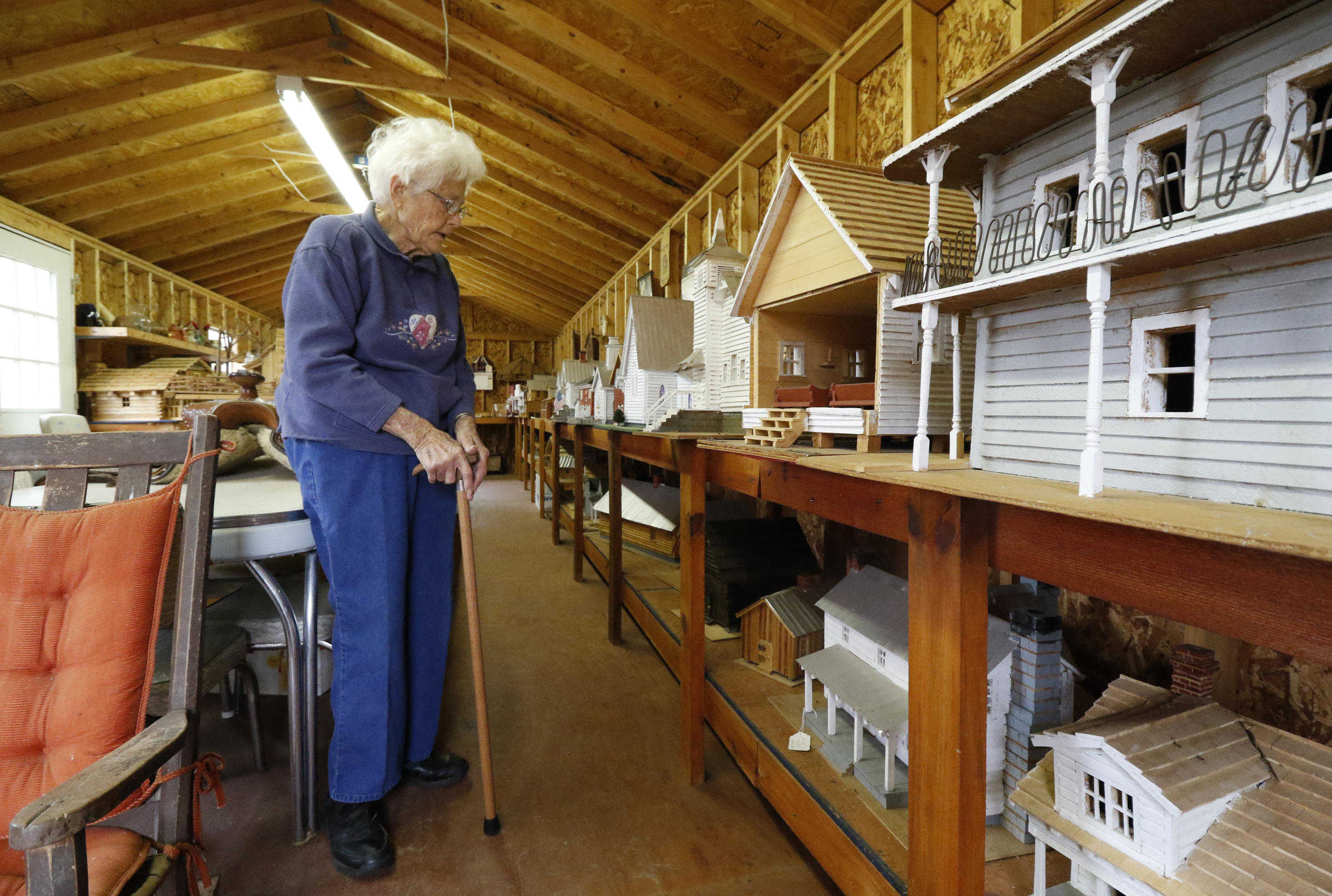 Staff Photo by Dan Henry / The Chattanooga Times Free Press- 11/25/15. Nadean Kell, speaks about her late husband Thaxton Kell, who built miniature replicas of structures that were present in the Sequatchie Valley and surrounding areas when he was younger.