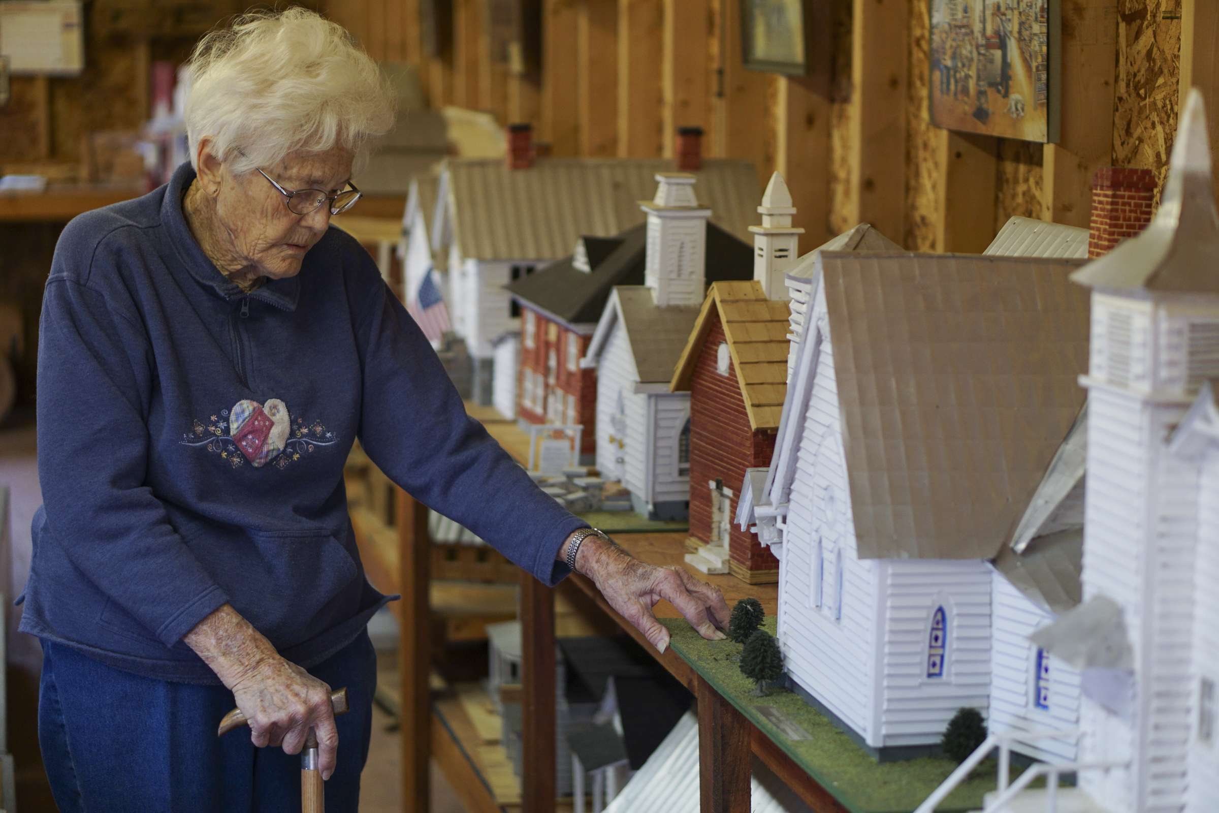 Staff Photo by Dan Henry / The Chattanooga Times Free Press- 11/25/15. Nadean Kell, speaks about her late husband Thaxton Kell, who built miniature replicas of structures that were present in the Sequatchie Valley and surrounding areas when he was younger.