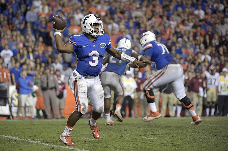 Florida quarterback Treon Harris struggled last Saturday night in a 27-2 home loss to Florida State. He faces Alabama in the SEC title game this Saturday.