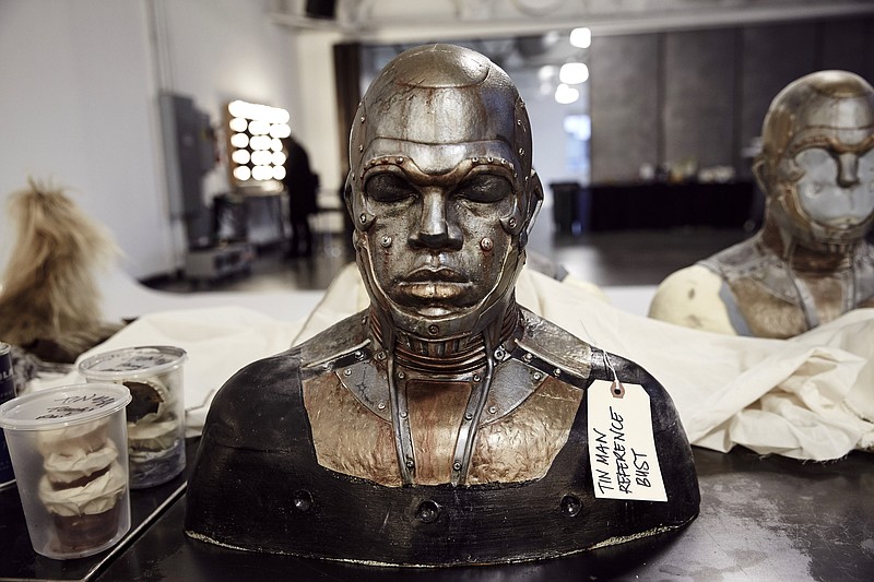
              In this Oct. 4, 2015 photo, busts of the Tin Man, to be played by Ne-Yo, appear in  the make up room for "The Wiz Live!" in New York. The show, airing Thursday, also stars 19-year-old newcomer Shanice Williams as Dorothy, Queen Latifah as the Wiz, Mary J. Blige as the Wicked Witch of the West, Elijah Kelley as Scarecrow David Alan Grier as the Cowardly Lion, Common as the Bouncer, Uzo Aduba as Glinda, Amber Riley as Addaperle, and Stephanie Mills as Auntie Em. (Paul Gilmore/NBC via AP)
            