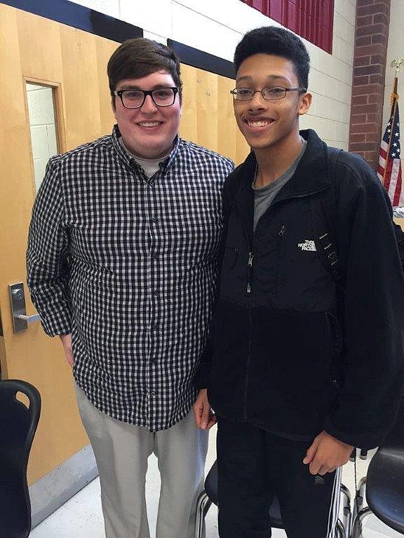 When Jordan Smith returned to Harlan, Ky., for a visit between the pre-recorded and live rounds of "The Voice," he helped out his former choir teacher, Jeanne Ann Lee, by subbing for her in the choir room for two days. Harlan County High School senior Hunter Holland took a photo with the hometown celebrity.