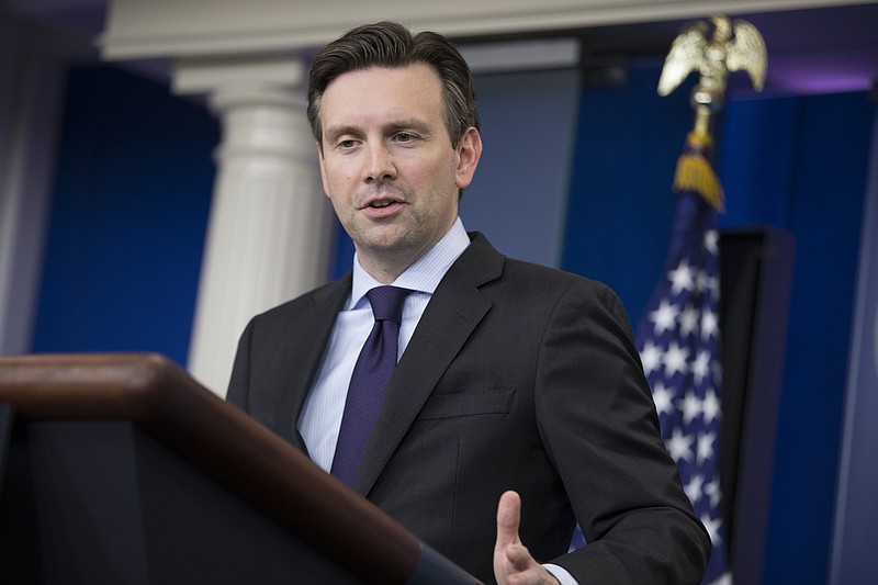 
              White House press secretary Josh Earnest answers a question about Republican Presidential candidate Donald Trump during the daily press briefing on Tuesday, Dec. 8, 2015, in Washington. (AP Photo/Evan Vucci)
            