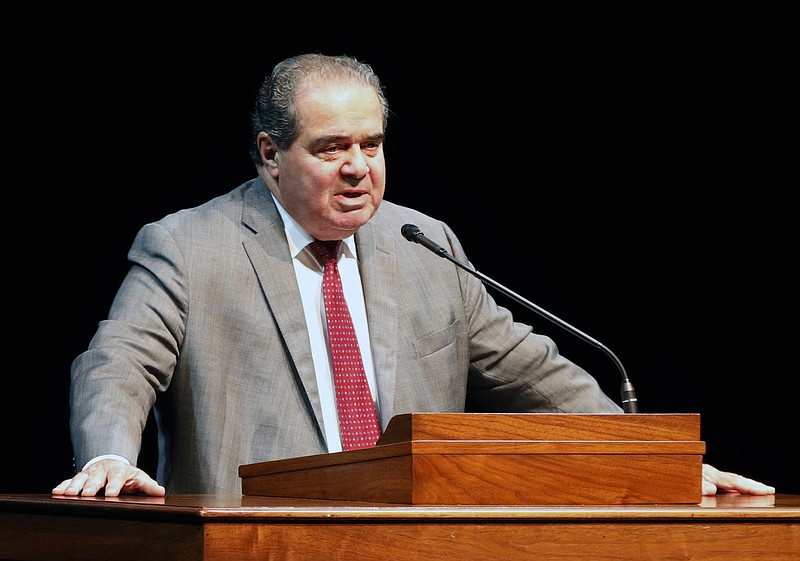 
              FILE - In this Oct. 20, 2015 file photo, Supreme Court Justice Antonin Scalia speaks at the University of Minnesota in Minneapolis. Senate Minority Leader Harry Reid of Nev., on Thursday blasted Scalia for uttering what he called "racist ideas" from the bench of the nation’s highest court. (AP Photo/Jim Mone, File)
            