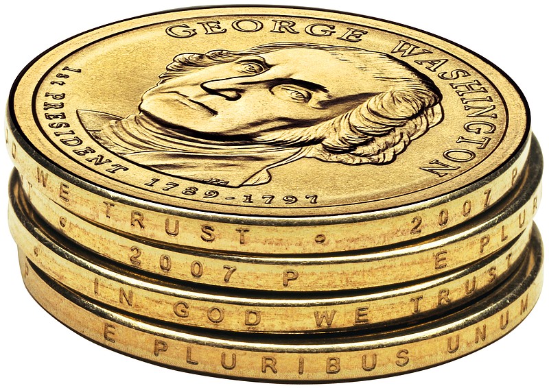 The presidential $1 coins feature edge-incused inscriptions of, among other things, the United States motto "E Pluribus Unum."