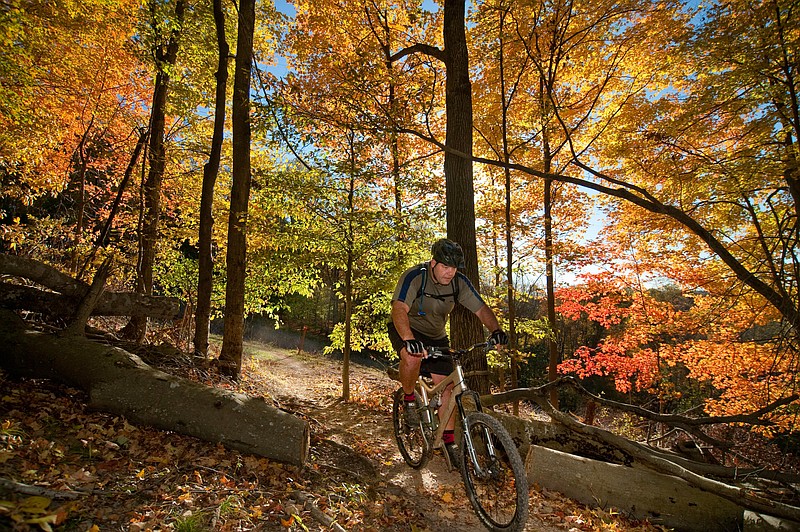 
              FILE - In this Oct. 22, 2010 file photo, Jared Veronick rides the White Tail Loop bike trail at Warriors Path State Park in Kingsport , Tenn. The park is among 11 for which Gov. Bill Haslam sought to outsource operations, but his administration announced on Monday, Dec. 14, 2015, that it had received no bids from private vendors. (David  Grace/Kingsport Times-News, file)
            