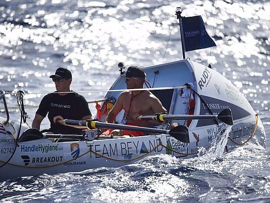 Brentwood resident Phil Theodore and Daley Ervin train off the coast of La Gomera in the Canary Islands. Both men will row across the Atlantic Ocean during the Talisker Whisky Atlantic Challenge. (Photo: Ben Duffy)
