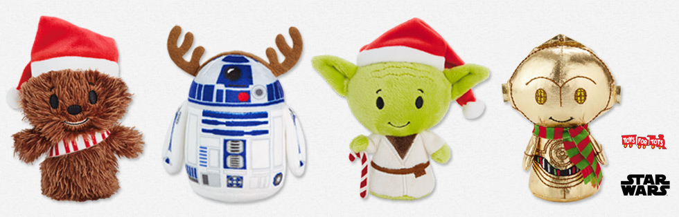 With a purchase of the Holiday Star Wars Itty Bittys, Hallmark will donate $1 to Toys For Tots. The promotion ends today at participating Hallmark stores and online while supplies last.