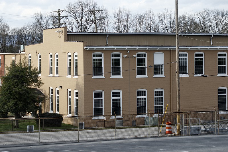 Staff photo by Doug Strickland / A building sits on the former Buster Brown Apparel office complex on North Chamberlain Avenue in East Chattanooga.
