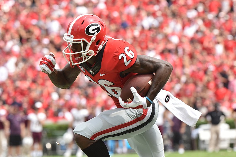 Georgia fifth-year senior receiver Malcolm Mitchell has 169 career receptions for 2,236 yards and 15 touchdowns entering Saturday's TaxSlayer Bowl against Penn State.