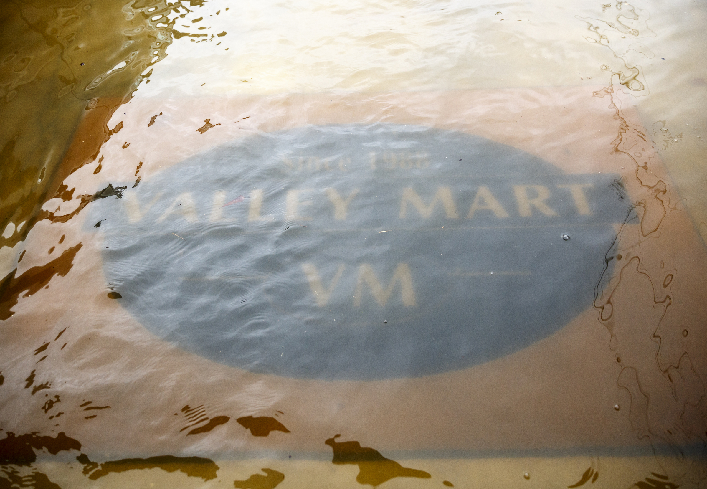 A floor mat is submerged in water outside of Rex Wheeler's flooded basement after heavy rains brought flooding to the region Saturday, Dec. 26, 2015, in East Ridge, Tenn. Rain is expected to continue into the next week.