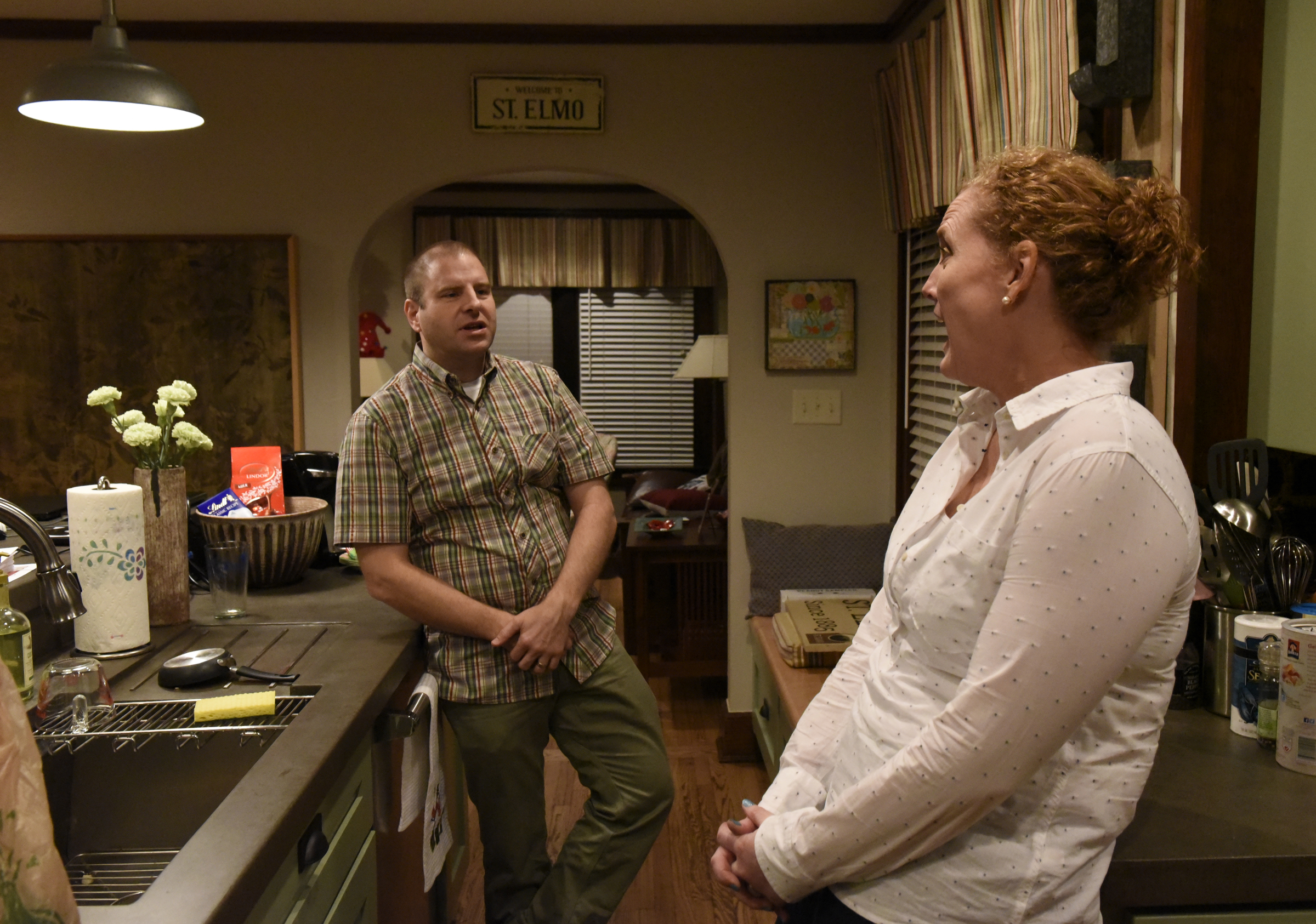Jennifer and Carl Sheffield chat is the kitchen of their home on Wednesday, Dec. 23, 2015, in Chattanooga, Tenn.