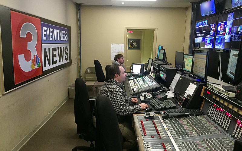 WRCB employees work in the control room at channel three.