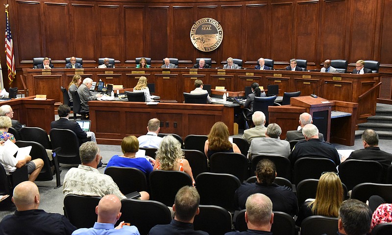 The Hamilton County Commission, pictured last year, is hoping the Hamilton County legislative delegation will carry hopes of their ability to vote their own salary increase.
