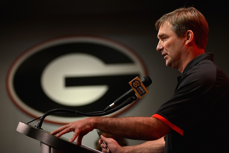 Georgia football coach Kirby Smart speaks to the media Wednesday morning in Athens, less than 36 hours after working as Alabama's defensive coordinator in the Crimson Tide's win over Clemson for the national championship in Glendale, Ariz.