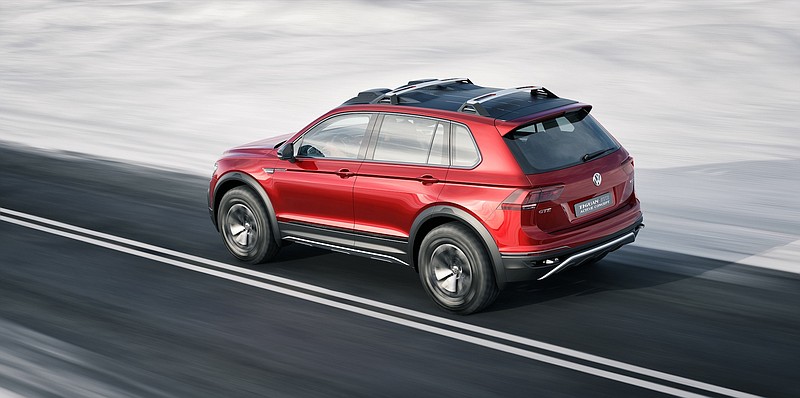 Contributed photo / The Tiguan GTE Active Concept, unveiled at the North American International Auto Show in Detroit last week, is based off of the second-generation Tiguan SUV and has a plug-in hybrid drive system.