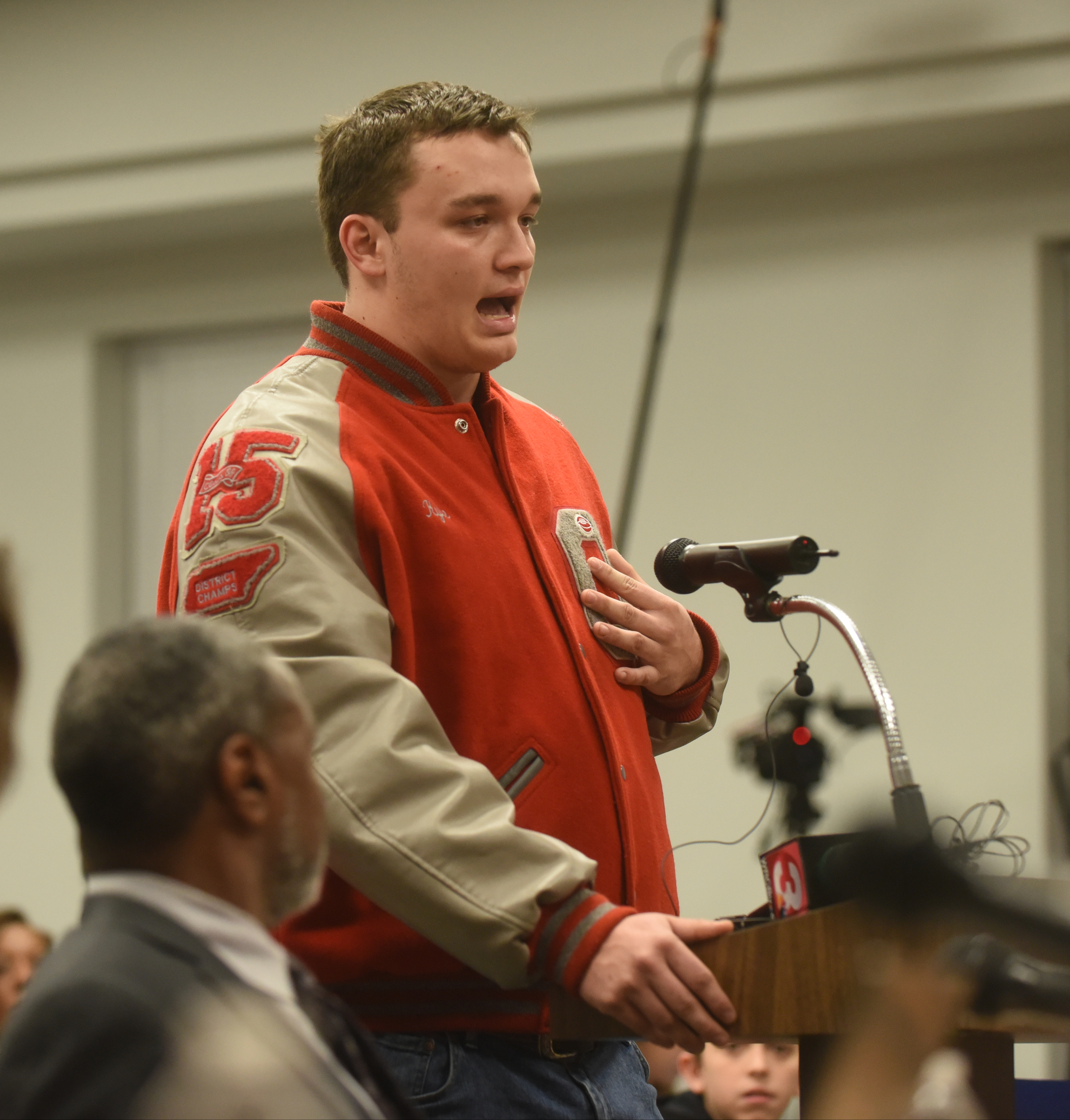 Kyle Duckett speaks during a meeting at the Hamilton County Department of Education Thursday, January 14, 2016.