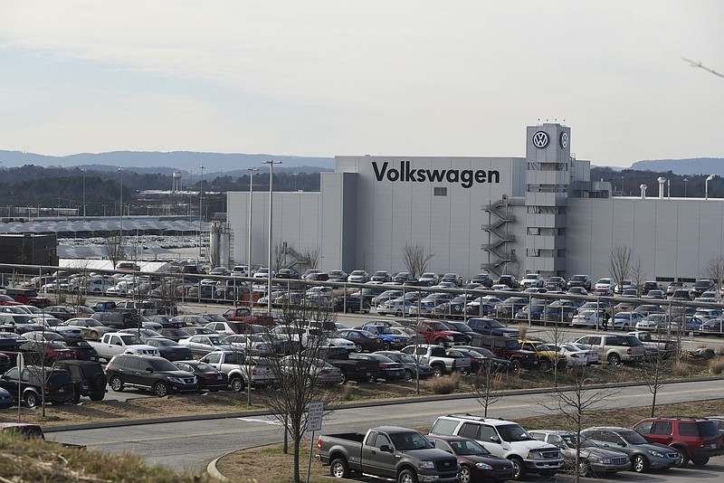The Chattanooga Volkswagen assembly plant, located in the Enterprise South industrial park, is photographed on Thursday, Jan. 14, 2016, in Chattanooga, Tenn.