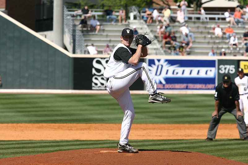 Richie Goodenow, shown as a pitcher for Vanderbilt University, is the new pitching coach for Lee University.