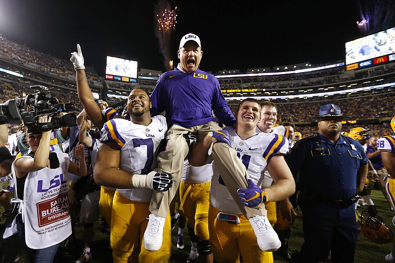 LSU football coach Les Miles received a victory ride after a late-November win over Texas A&M and has been smiling ever since, as his Tigers easily won their bowl game and have maintained the nation's No. 1 recruiting class.