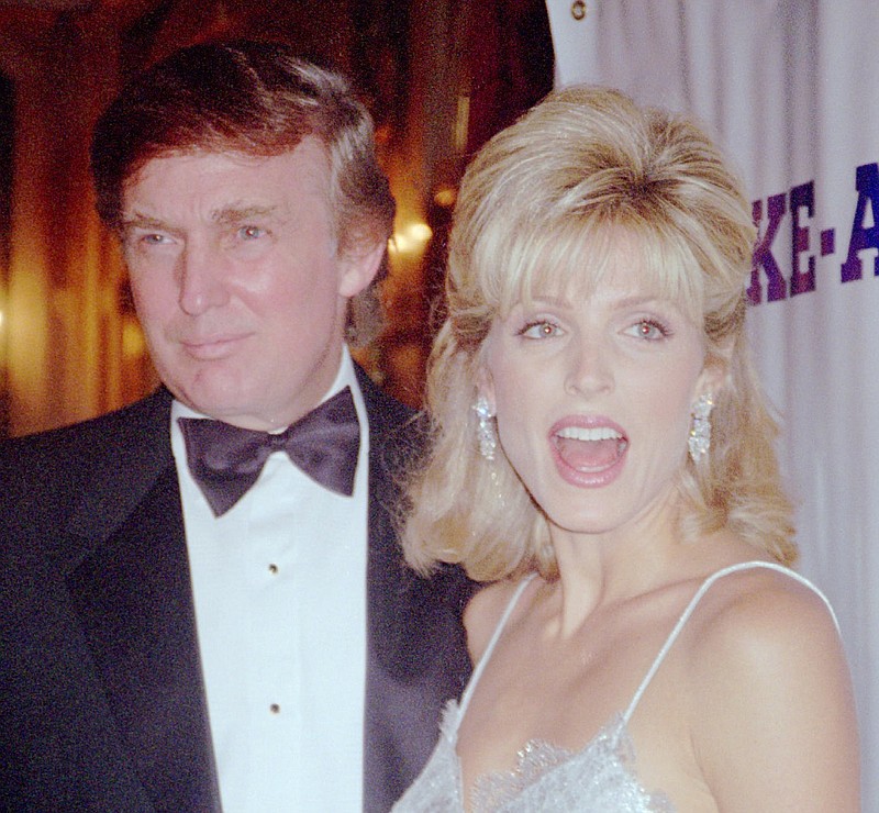 Donald Trump and then-wife Marla Maples Trump pose for a photo at the Plaza Hotel in New York on May 10, 1995. The Make-A-Wish Foundation of Metro New York paid tribute to Marla Maples Trump at "An Evening of Angels " gala dinner dance and auction, honoring her charitable works and outreach efforts for the city's children.