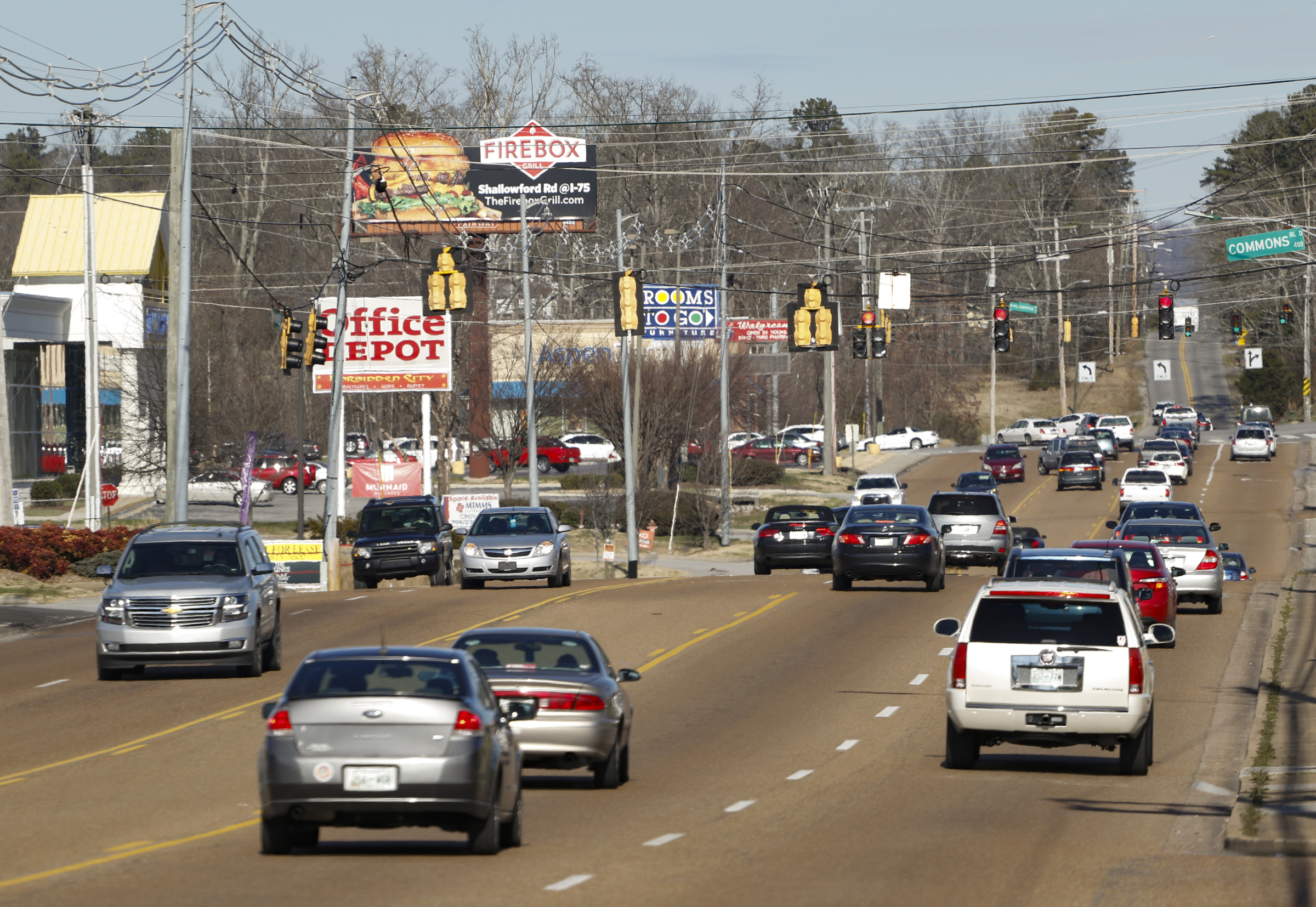 Staff Photo by Dan Henry / The Chattanooga Times Free Press- 1/19/16. Vehicles travel along Gunbarrel road on Tuesday, January 19, 2016.