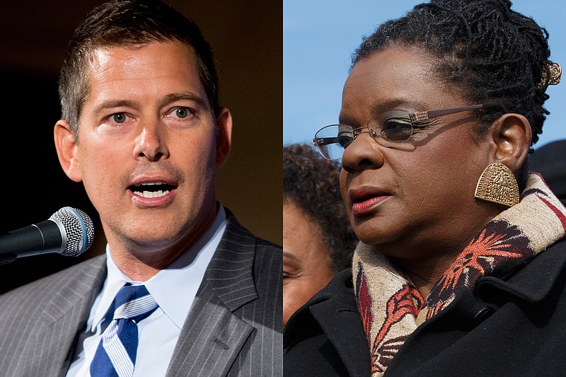 
              FILE - This combination of file photos shows Rep. Sean Duffy, R-Wis., at the Latino Coalition Business Summit in Washington on Wednesday, June 10, 2015; and Rep. Gwen Moore, D-Wis., with other members of the Congressional Black Caucus on Capitol Hill in Washington on Thursday, Feb. 6, 2014. Abortion and race, two of America's most volatile topics, have intersected in recent flare-ups related to the disproportionately high rate of abortion among black women. In Congress, Duffy lambasted black members of Congress for failing to decry these high abortion numbers. The next day, Moore fired back - accusing Duffy and his GOP colleagues of caring about black children only before they are born. (AP Photo/Andrew Harnik, J. Scott Applewhite, File)
            