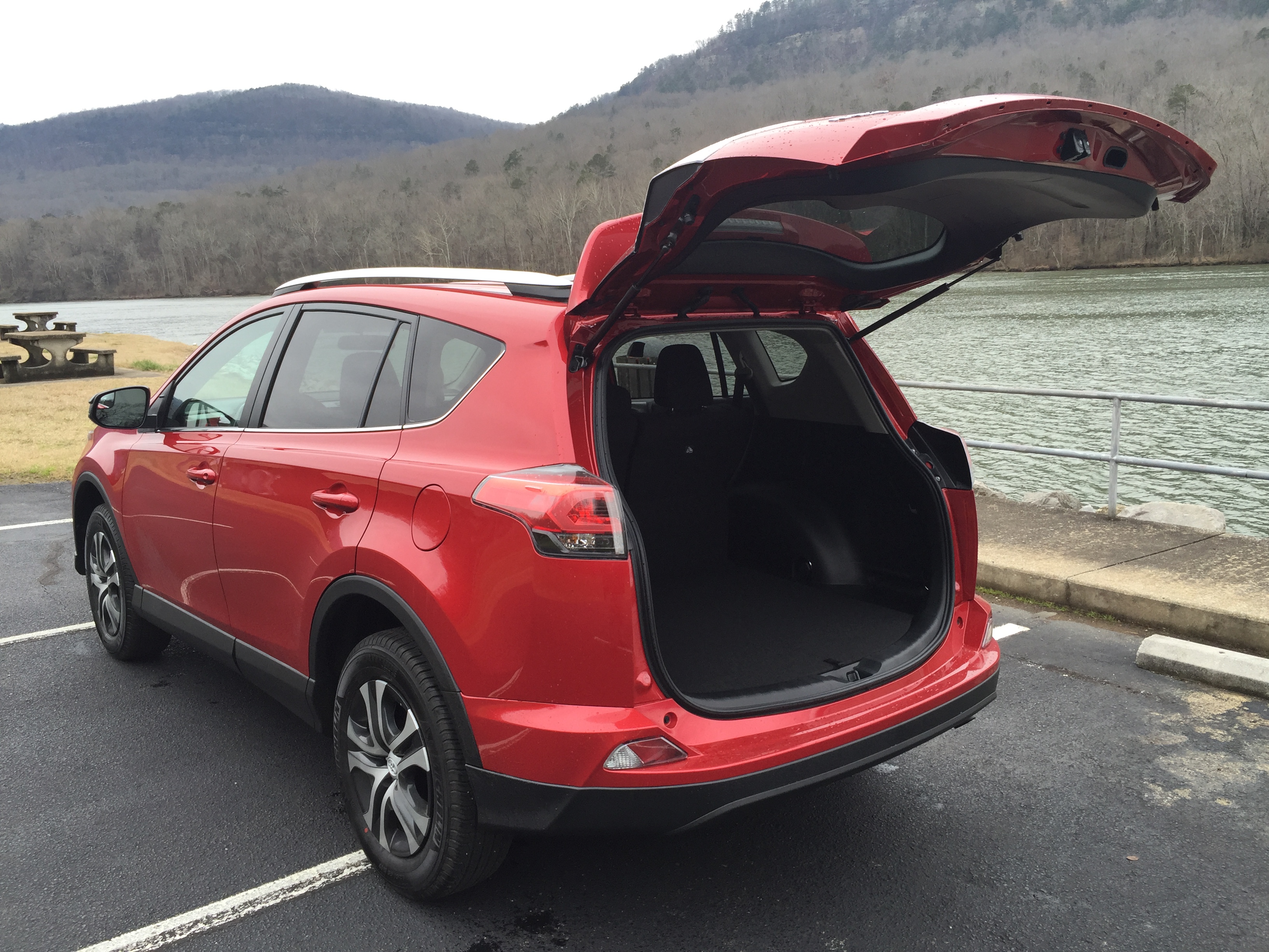 The Toyota RAV4 has 38 cubic feet of cargo space behind the rear seat.