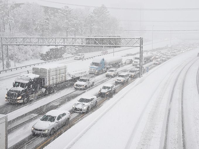 Traffic on I-40 in Nashville today.