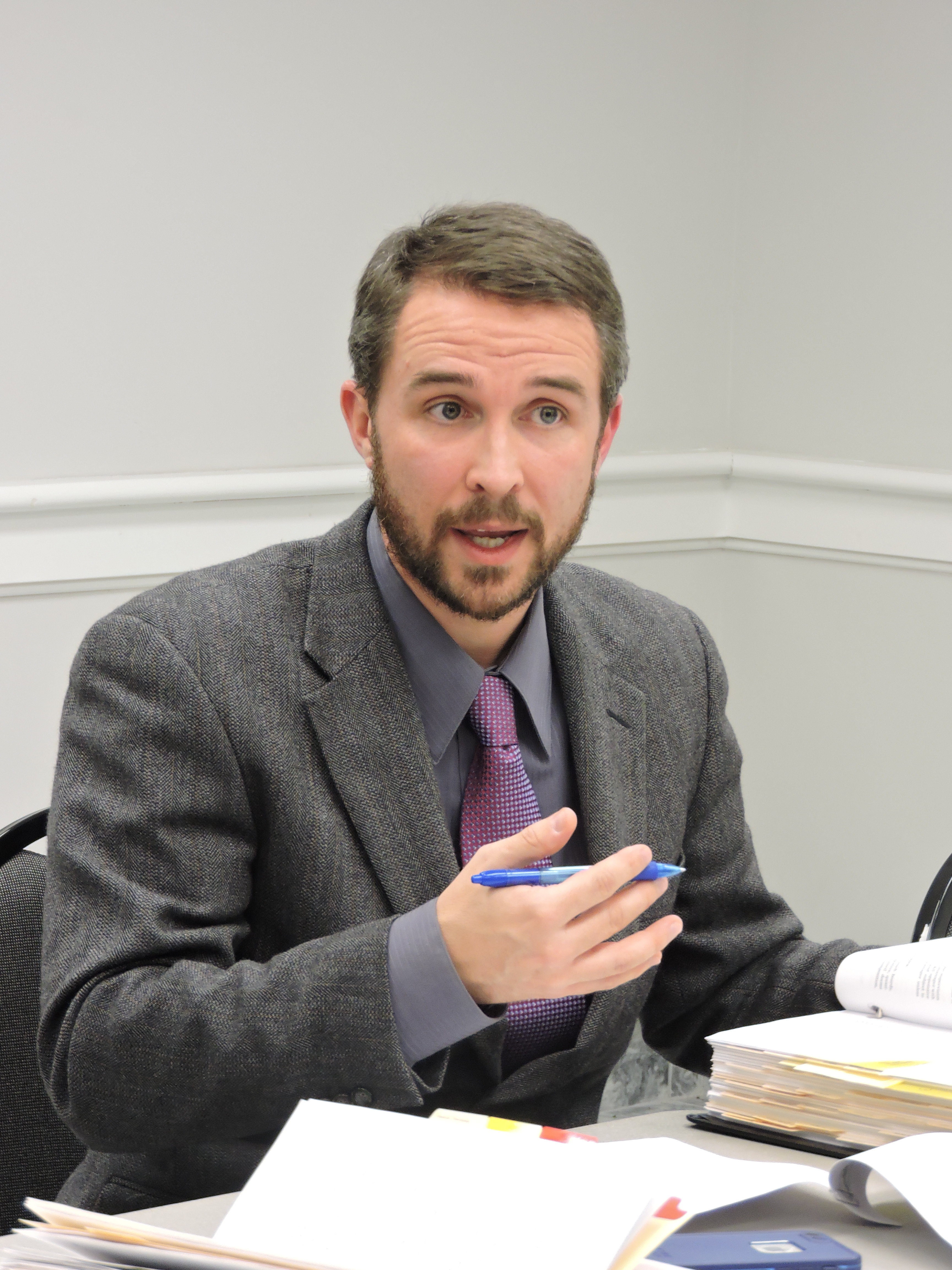 Ringgold Mayor Nick Millwood discusses changes to the city charter during a work session before a called meeting.