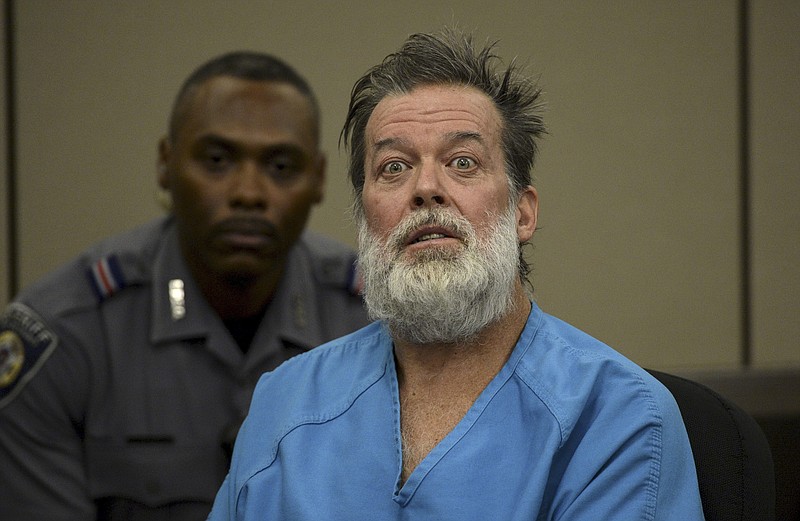 Robert Dear, shown during a hearing where he was charged with first-degree murder in the deadly shooting rampage last year at a Planned Parenthood clinic in Colorado Springs, Colo., told the court: "I'm a warrior for the babies." The rampage occurred after faked videos of Planned Parenthood actions were released. (Andy Cross/Pool via The New York Times)