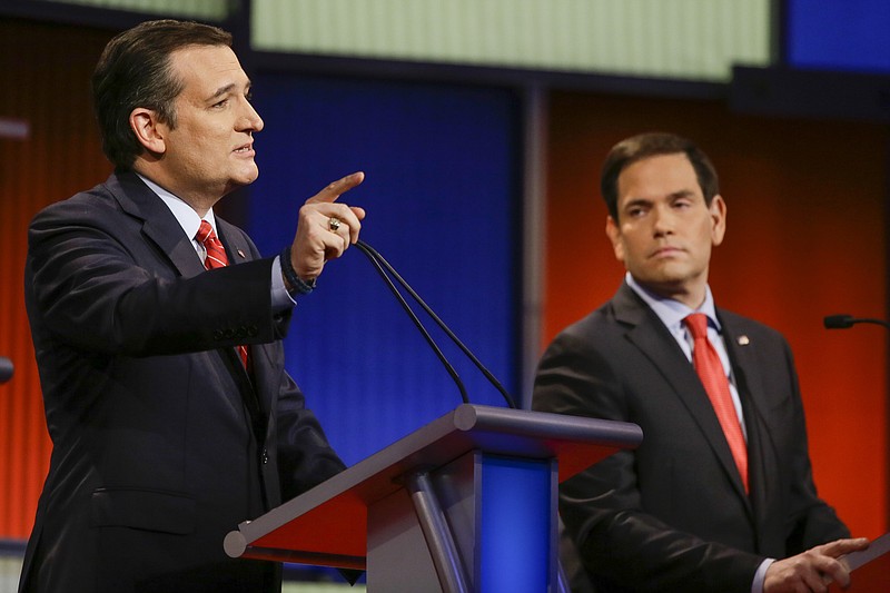 Texas Sen. Ted Cruz, left, and Florida Sen. Marco Rubio, right, are hoping to be among the top two candidates left standing as the 2016 Republican presidential race moves forward.