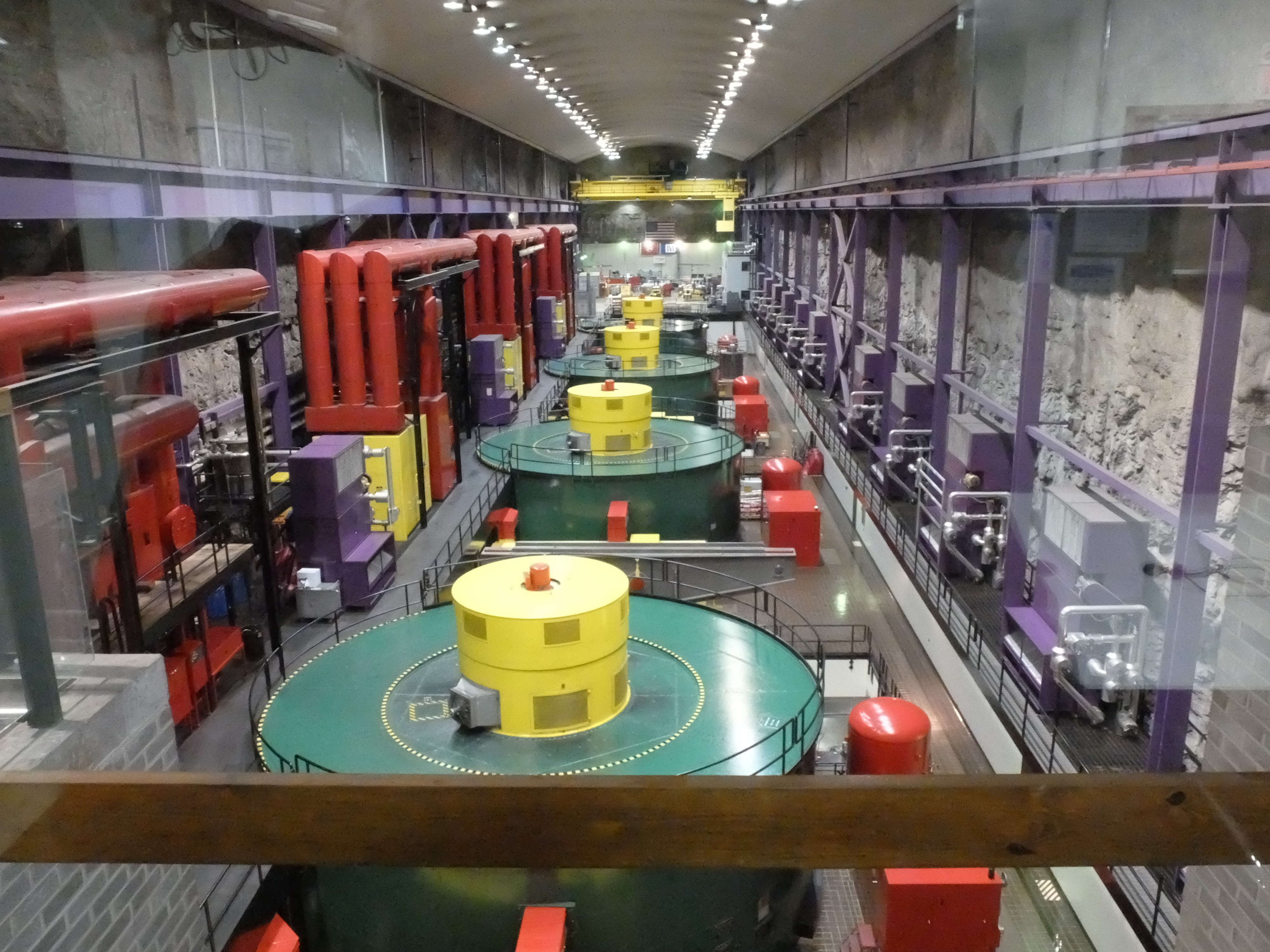 Four hydroelectric generators lie deep inside Raccoon Mountain at TVA's pumped storage plant.