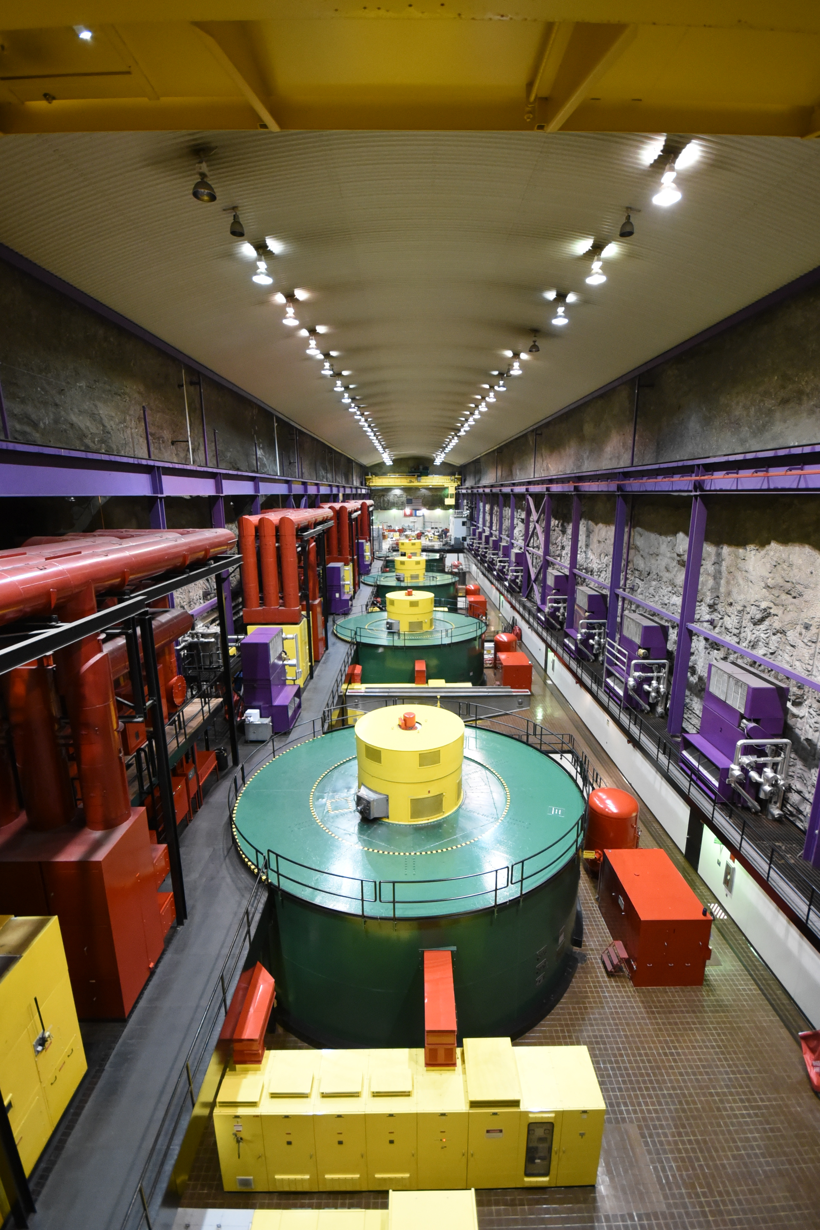Four hydroelectric generators lie deep inside Raccoon Mountain at TVA's pumped storage plant.