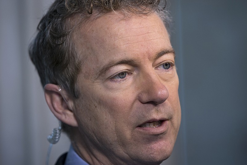 
              Sen. Rand Paul, R-Ky., speaks to WBKO in his hometown, Bowling Green, Ky., on Capitol Hill in Washington, Wednesday, Feb. 3, 2016, after announcing he is dropping his 2016 campaign for presiden.  Eclipsed by other conservative candidates in the crowded 2016 field, he is now expected to turn his full attention to his Senate re-election campaign in Kentucky. (AP Photo/J. Scott Applewhite)
            