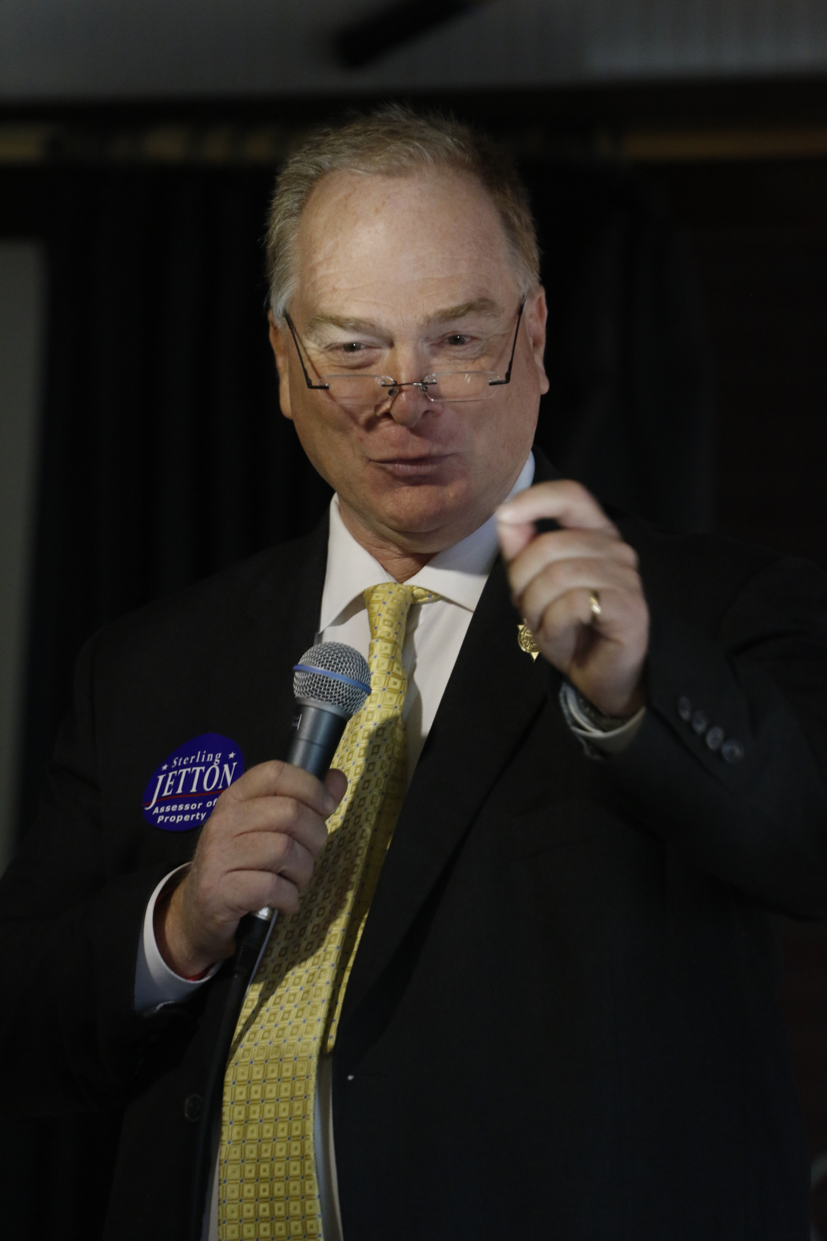Staff Photo by Dan Henry / The Chattanooga Times Free Press- 2/4/16. Sterling Jetton, a candidate for Hamilton County assessor of property, speaks during the Downtown Council of the Chamber of Commerce's candidate forum at Puckett's restaurant in downtown Chattanooga on Thursday, February 4, 2016.
