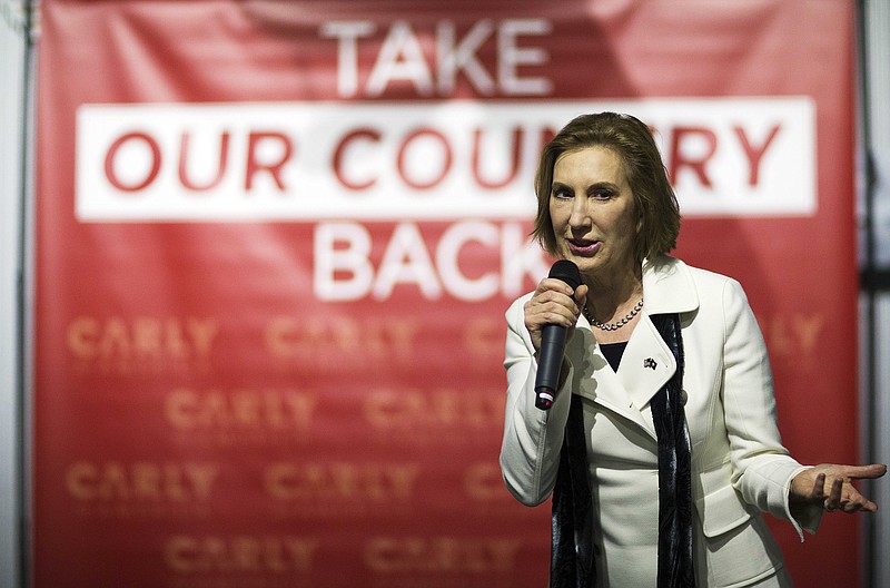 
              Republican presidential candidate Carly Fiorina speaks during a campaign event at the Aviation Museum of New Hampshire Wednesday, Feb. 3, 2016, in Londonderry, N.H. (AP Photo/David Goldman)
            
