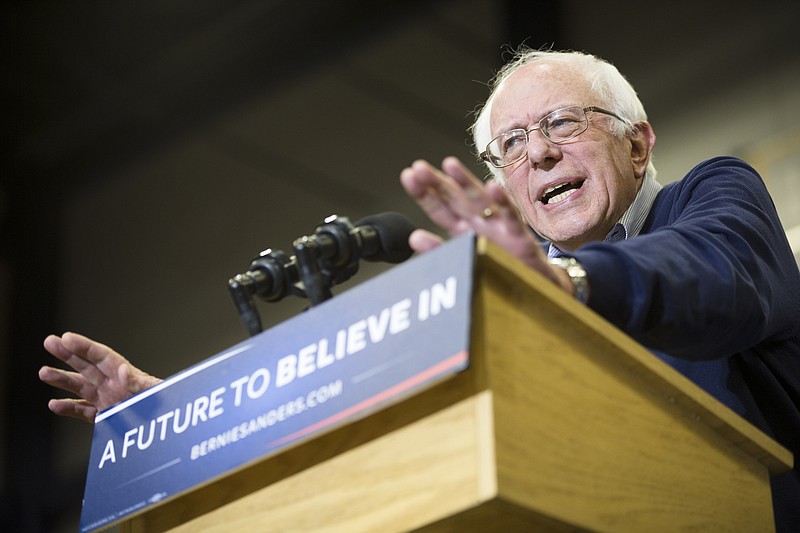 
              Democratic presidential candidate Sen. Bernie Sanders, I-Vt., speaks during a campaign stop at Great Bay Community College, Sunday, Feb. 7, 2016, in Portsmouth, N.H. (AP Photo/John Minchillo)
            