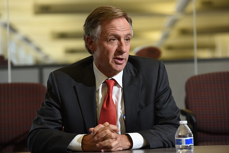 Tennessee Governor Bill Haslam talks about education and his budget to the editorial board at the Times Free Press.