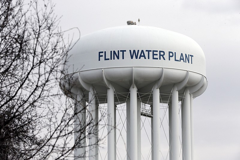 
              The Flint Water Plant tower is seen, Friday, Feb. 5, 2016 in Flint, Mich.  Michigan Gov. Rick Snyder on Friday defended how his office responded to an email flagging a potential link between a surge in Legionnaires' disease and Flint's water, saying an aide asked for further investigation but a state agency did not bring forward the issue again. (AP Photo/Carlos Osorio)
            