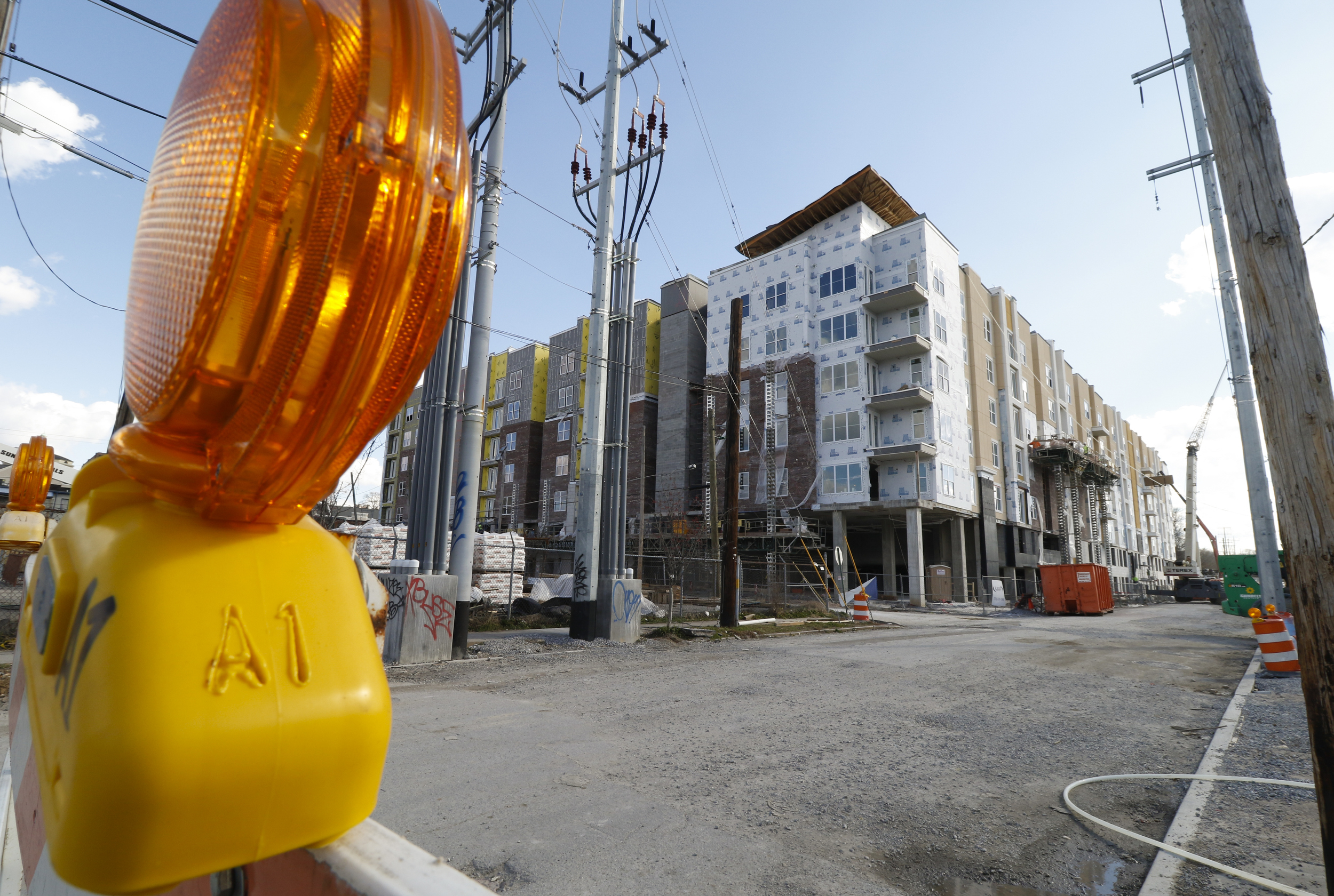 Staff Photo by Dan Henry / The Chattanooga Times Free Press- 2/8/16. Construction continues on the Douglas Heights apartment complex off of M.L.King Blvd. on Monday, February 8, 2016.