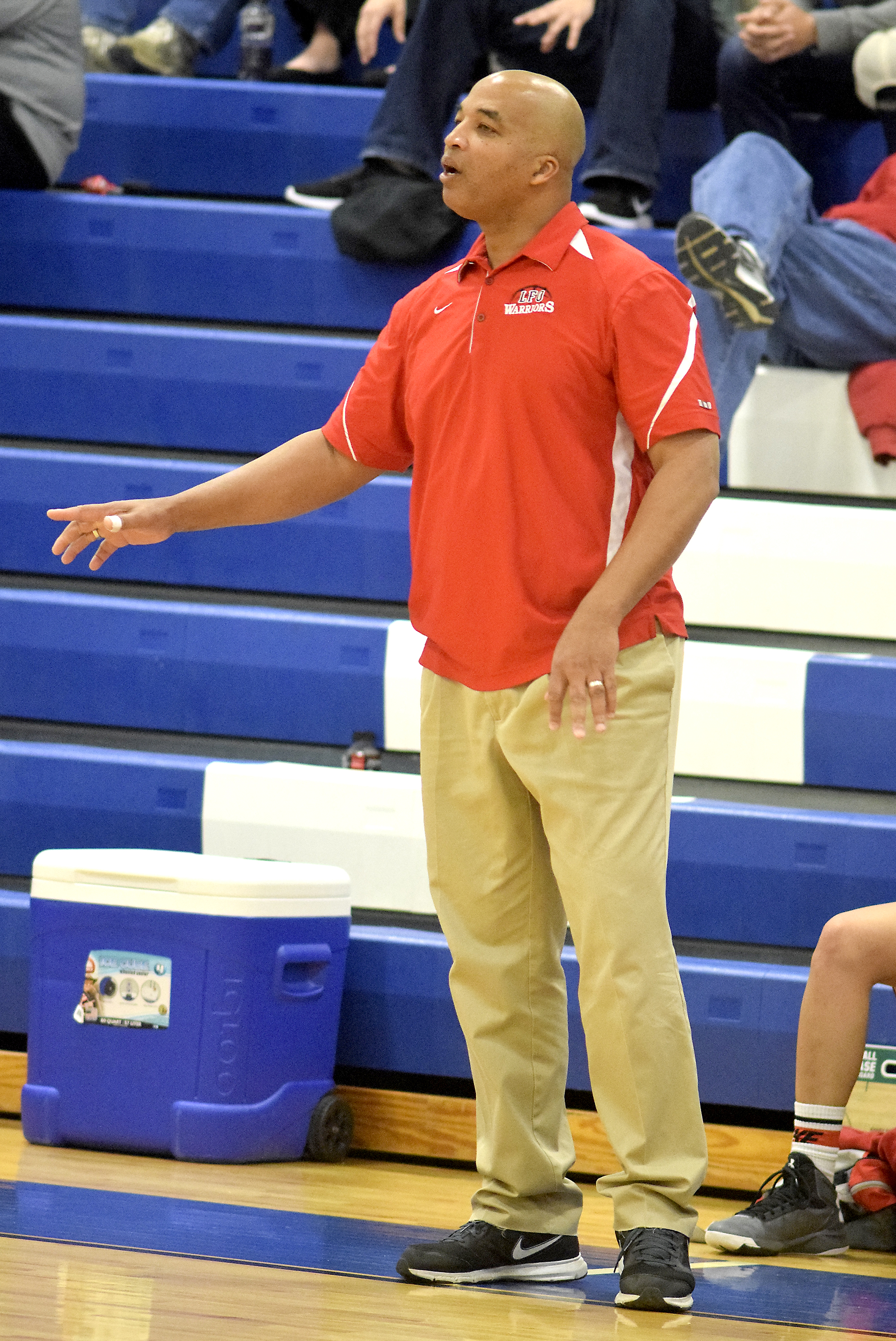 Lakeview head coach DeWayne Watkins directs his Lady Warriors. The Lakeview-Fort Oglethrope Lady Warriors faced the Coalhulla Creek Lady Colts in GHSA District 6-AAA basketball tournament at Ringgold High School, February 10, 2016.