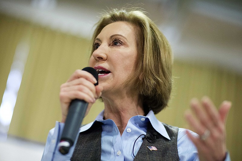 
              FILE - In this Feb. 6, 2016 file photo, Republican presidential candidate Carly Fiorina speaks at a campaign event in Goffstown, N.H. Fiorina exited the 2016 Republican presidential race Wednesday,Feb. 10, 2016,  after winning praise for her debate prowess, but struggling to build a winning coalition in a crowded GOP field. (AP Photo/David Goldman, File)
            