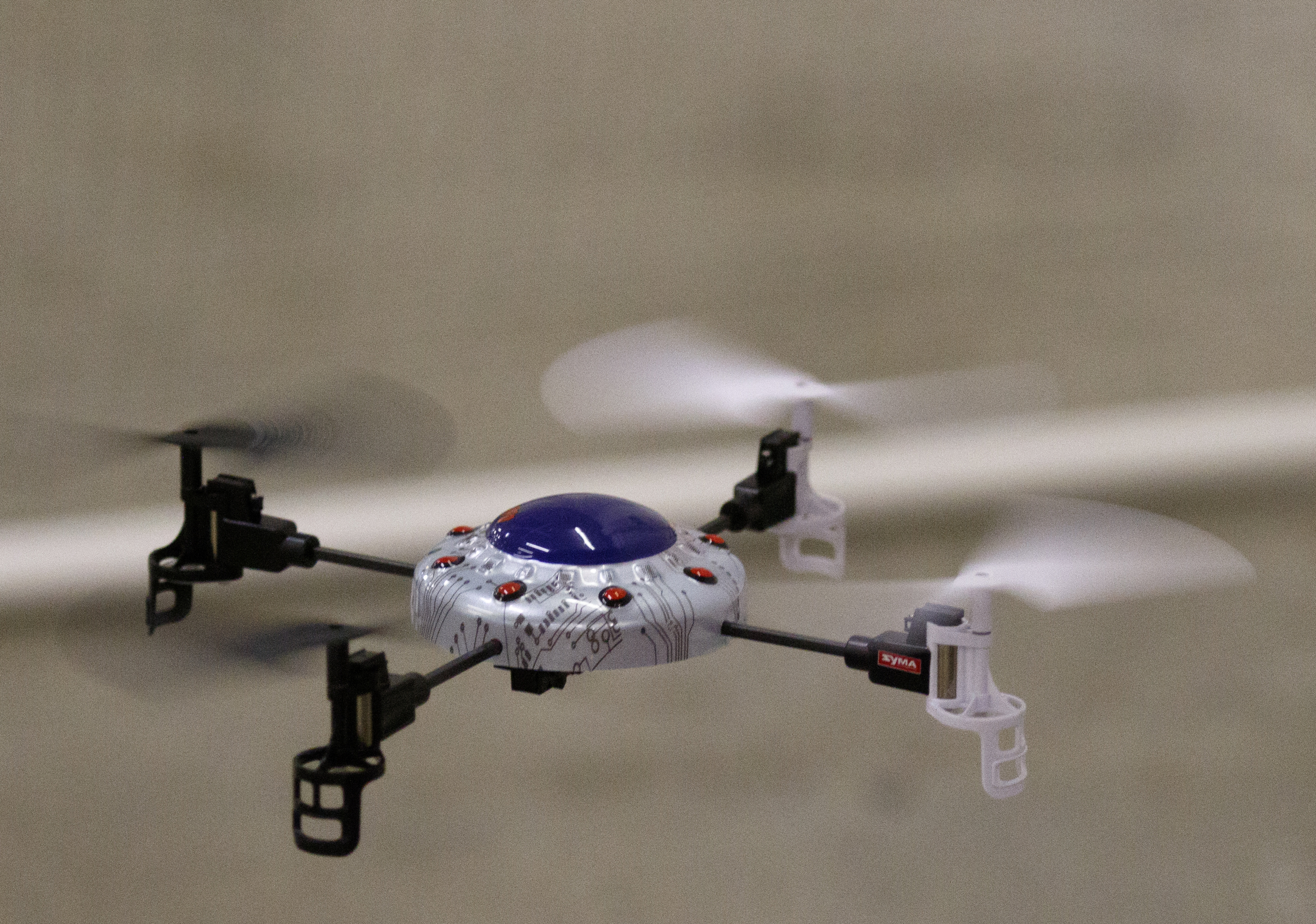 A radio controlled quad is flown during the first session in an 8-week training course to teach people how to pilot drones at the Chattanooga Public Library on Saturday, Feb. 6, 2016, in Chattanooga, Tenn.