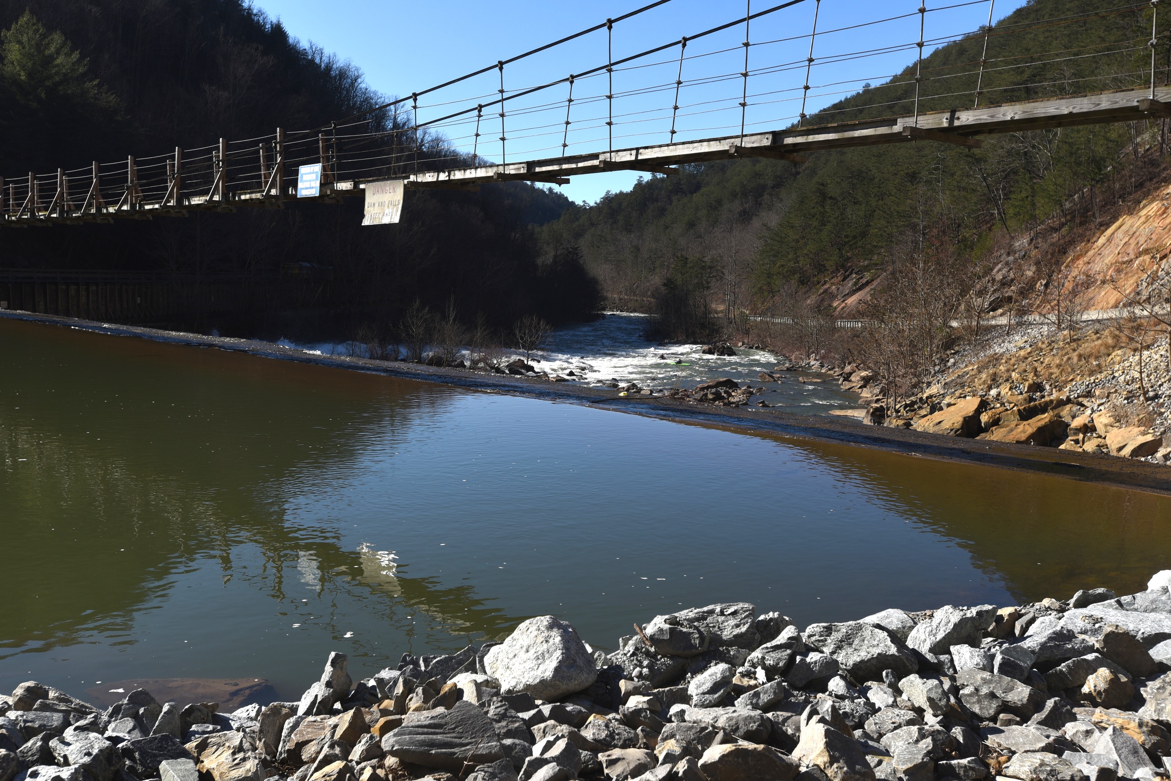 Water flows across Ocoee Dam #2 in Polk County Tuesday, January 19, 2016.