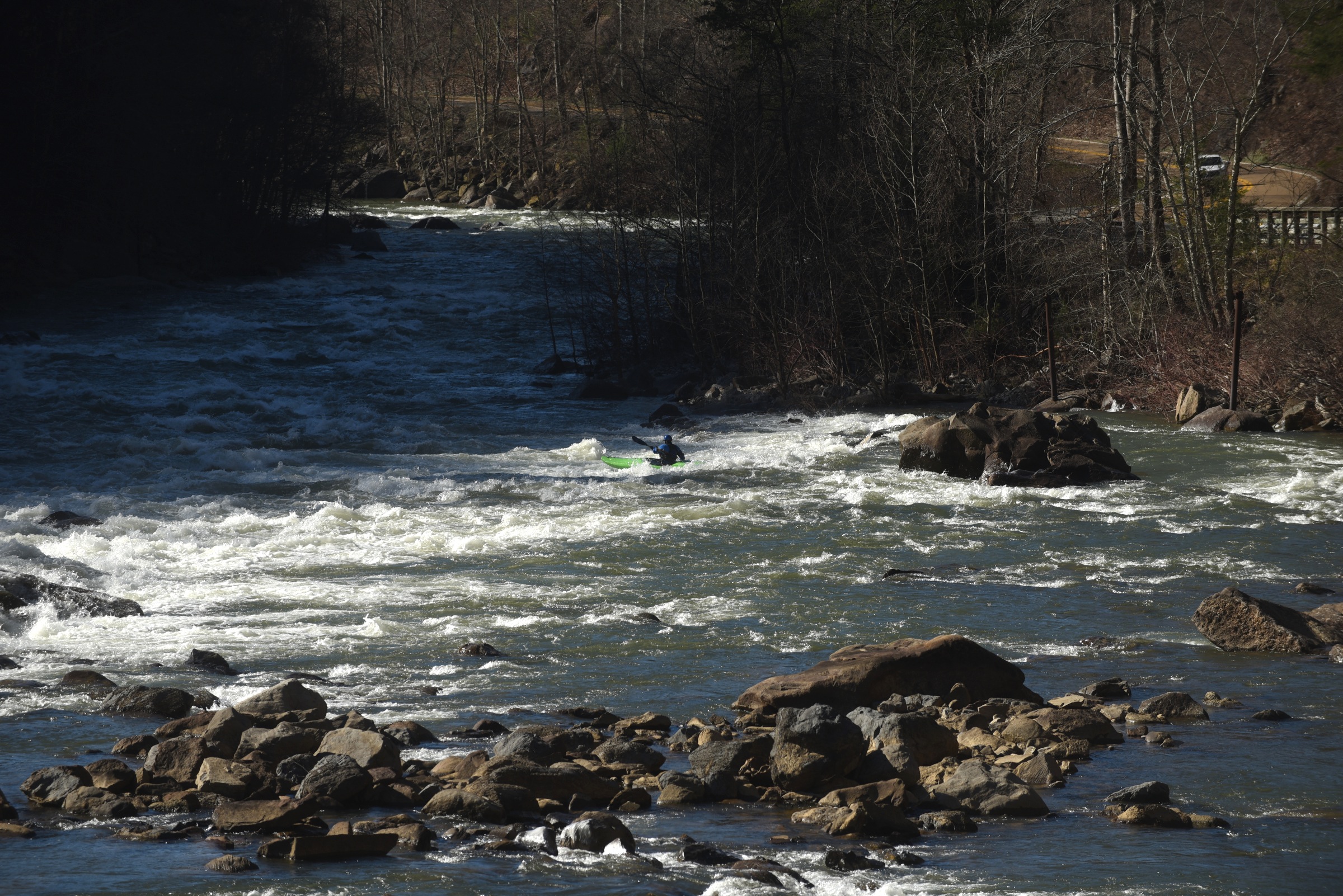 Water flows down the Ocoee in Polk County Tuesday, January 19, 2016.