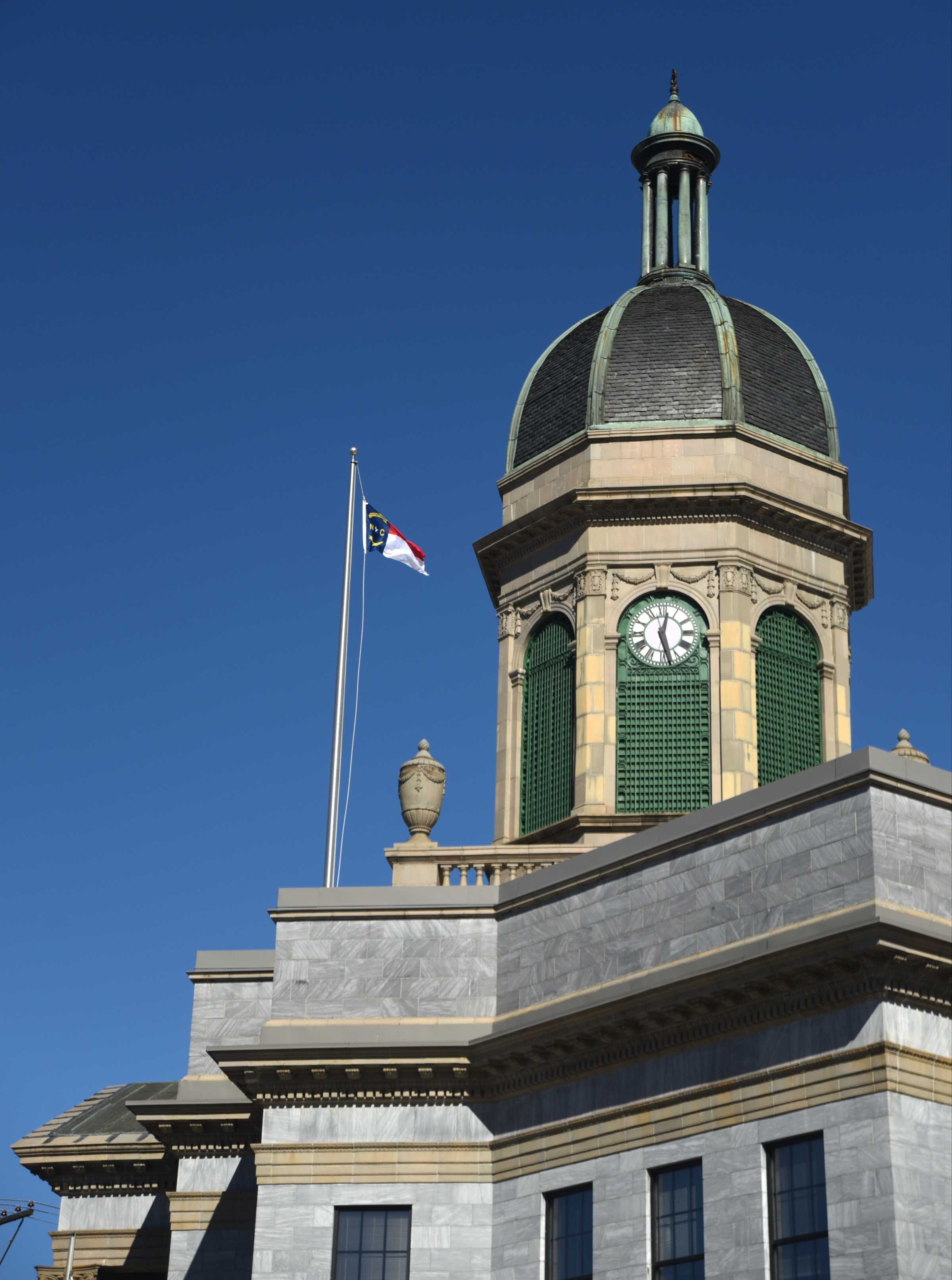 The Cherokee County Courthouse in Murphy, N.C.is made of blue marble.