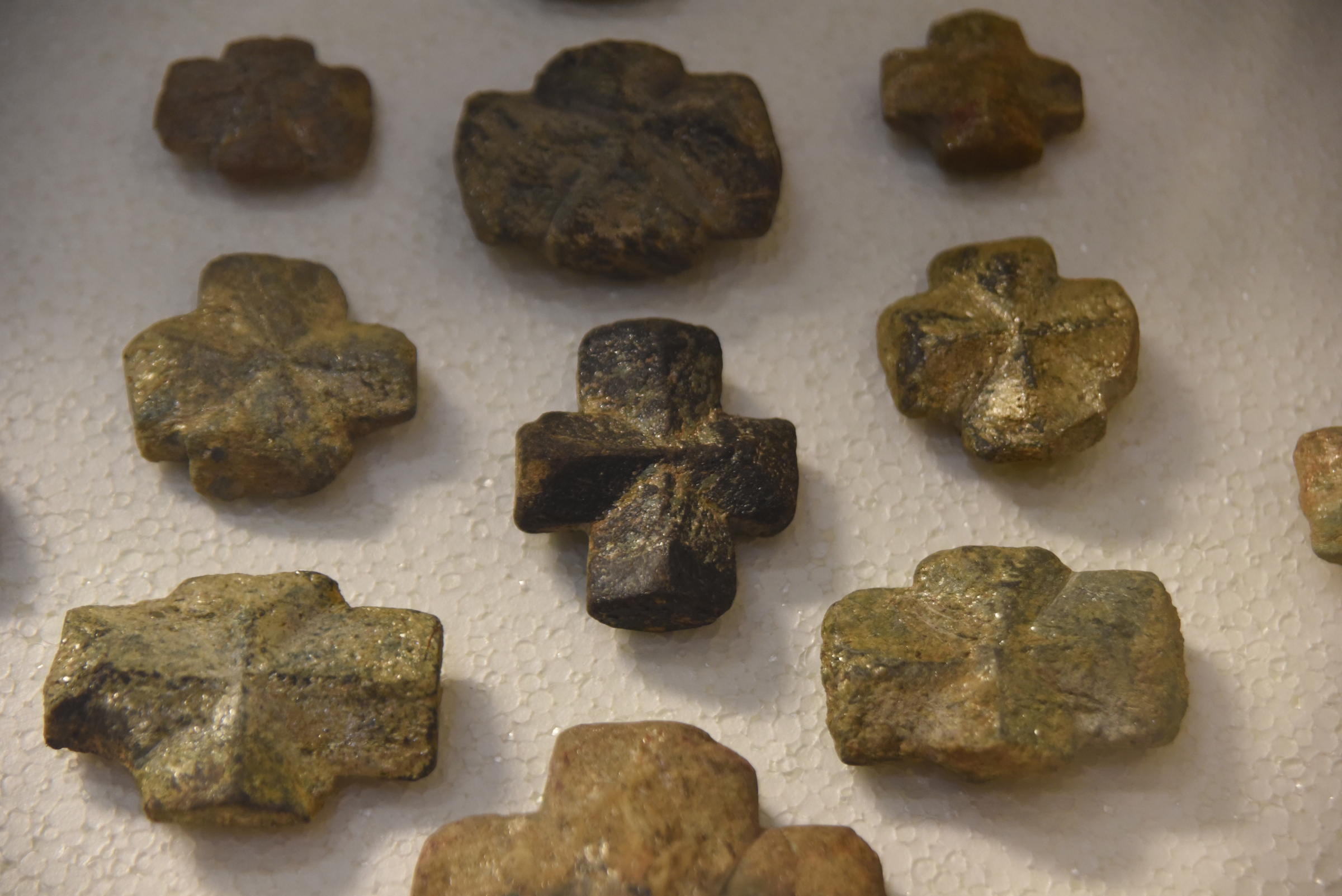 Fairy crosses are on display in the Cherokee County Historical Museum in Murphy, N.C., Tuesday, January 19, 2016.