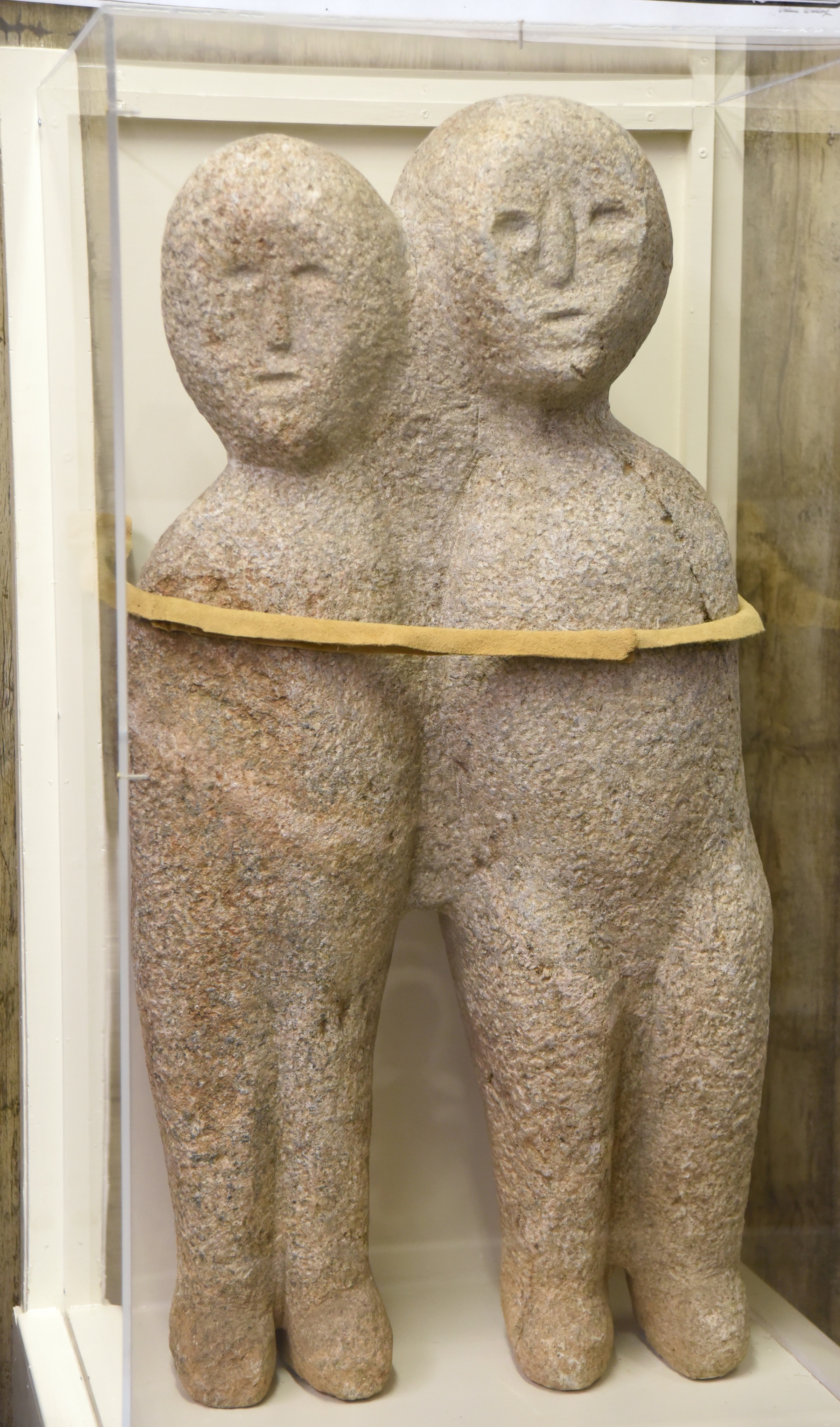 A statue of the Moon-Eyed People, of Cherokee legend, is on display in the Cherokee County Historical Museum in Murphy, N.C., Tuesday, January 19, 2016.