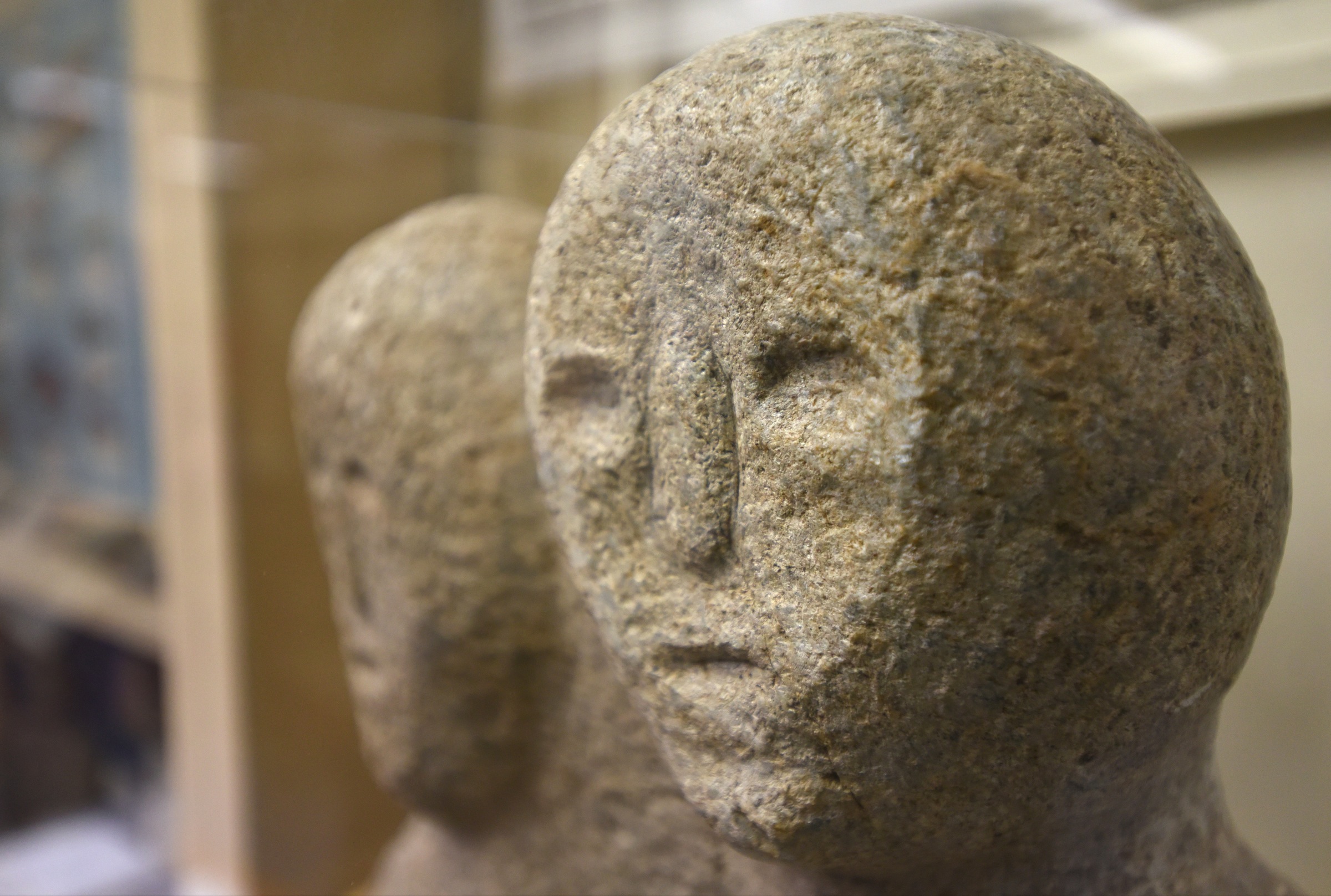 A statue of the Moon-Eyed People, of Cherokee legend, is on display in the Cherokee County Historical Museum in Murphy, N.C., Tuesday, January 19, 2016.